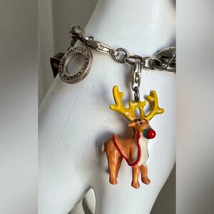 Rudolf Deer 925 SILVER CHARACTERS Lobster Lock  CHARMS Enamel